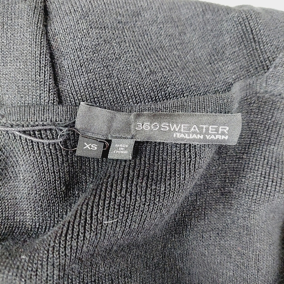 NEW 360 SWEATER Linen Blend Black Sleeveless V Neck Midi Dress P671 - Picture 5 of 8